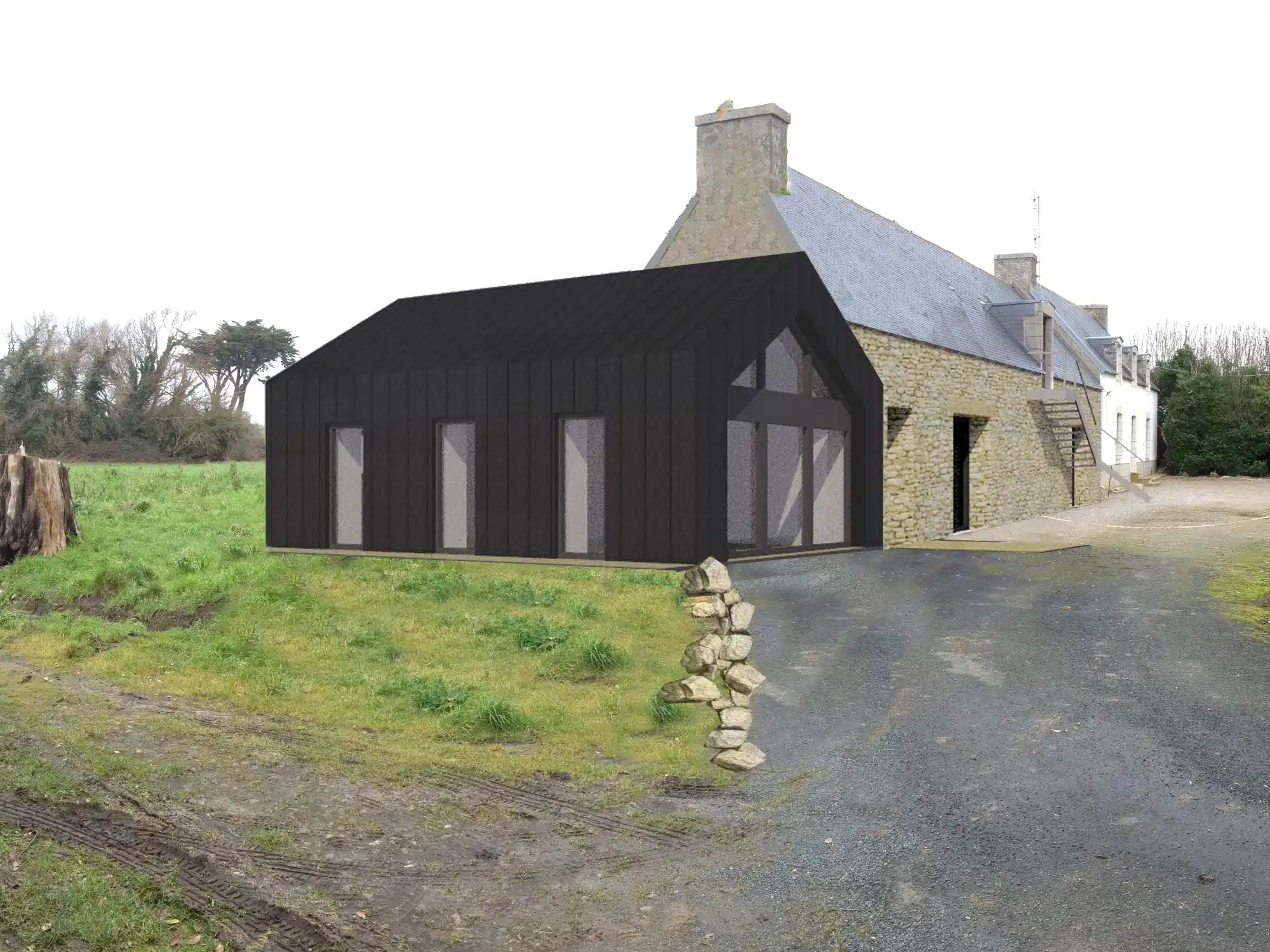 Réhabilitation et extension d’une longère pour la pratique du YOGA