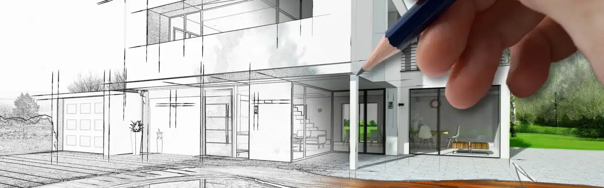 Dessin d’une maison d’architecte architecture avec plan et piscine aurore delavergne 1 Dessin d'une maison d'architecte architecture avec plan et piscine aurore delavergne 1